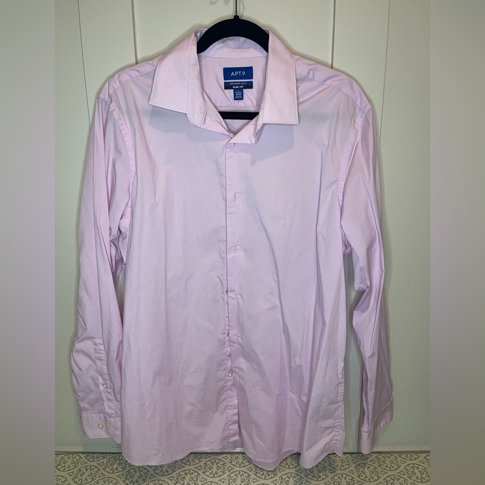 APT.9 Light Pink Button Down Dress Shirt Size 16-16 1/2 34/35 Preloved Worn Once